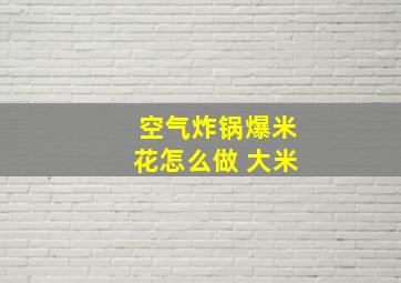 空气炸锅爆米花怎么做 大米